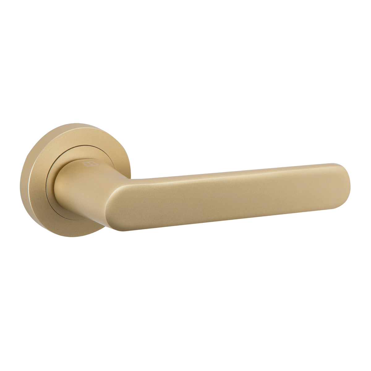 Round rose aluminum door handle, matte gold R-210