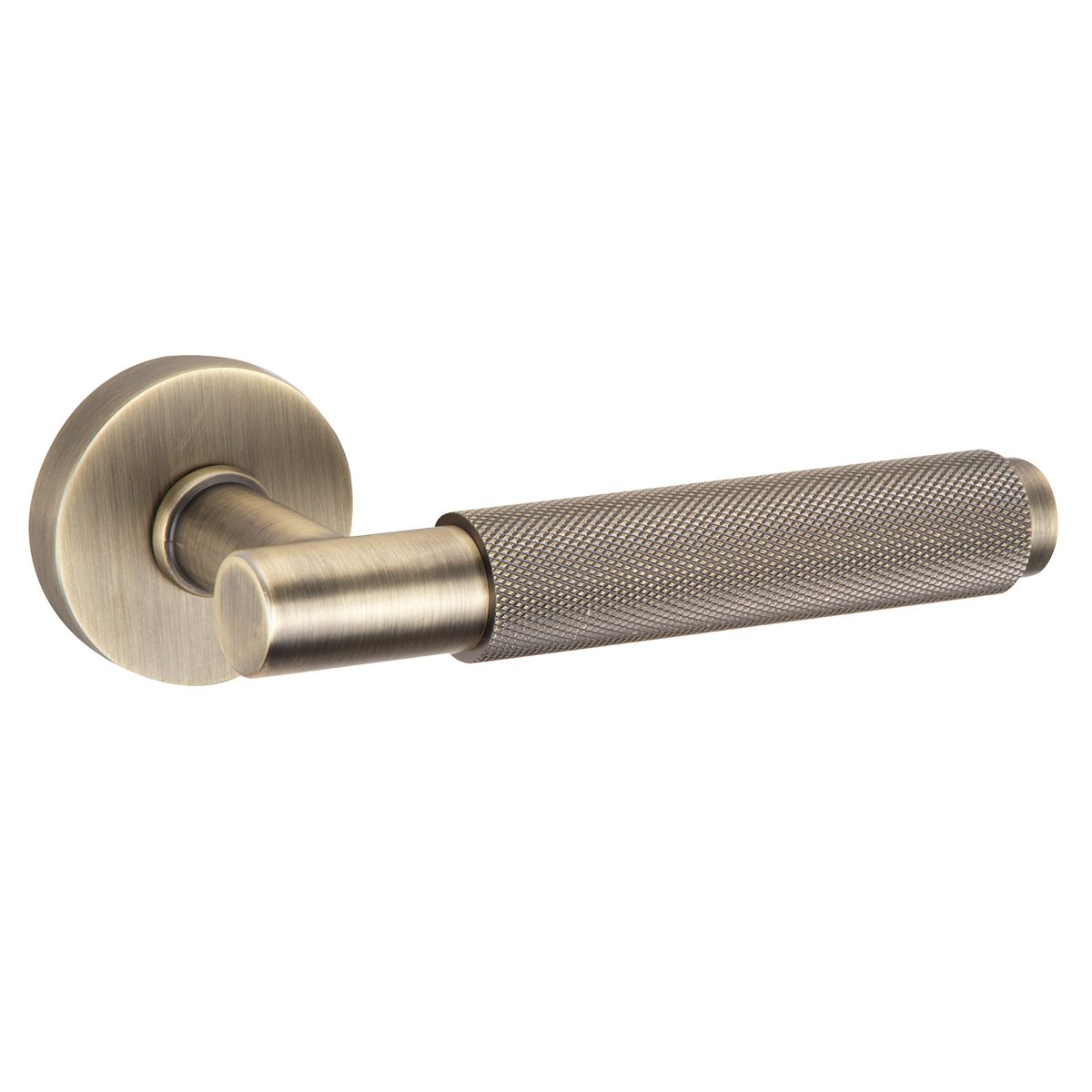 RS-510 Zamak round rosette door handle, leather