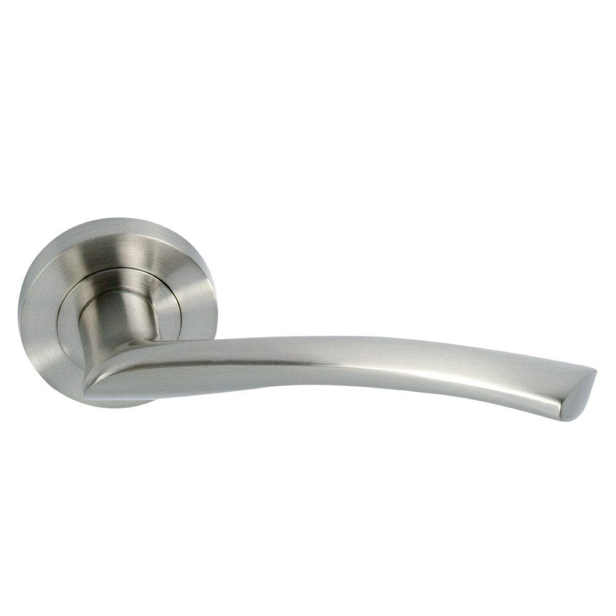 Altur door handle with round rose in matte nickel