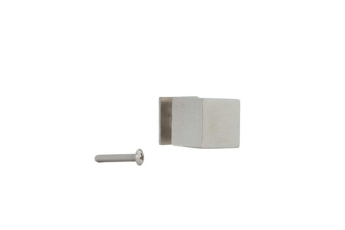Bouton carré avec col de 23mm de hauteur en acier inoxydable, idéal pour les meubles
