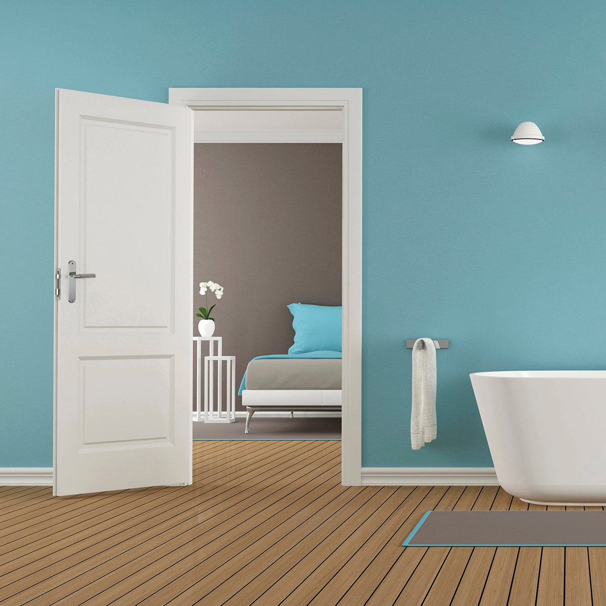 Manilla con placa ovalada de 250x48 mm en zamak níquel satinado para puertas de interior