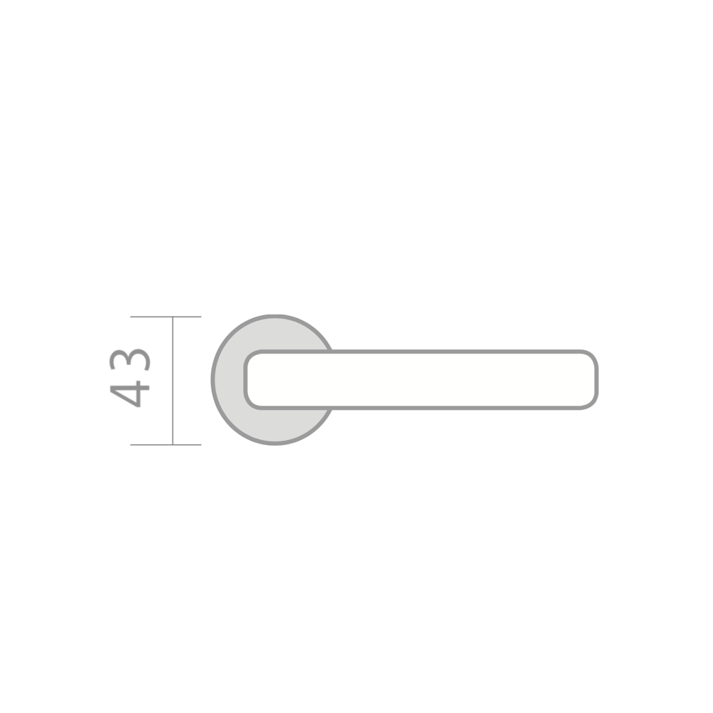 '2001' Polished brass door handle with small round rose