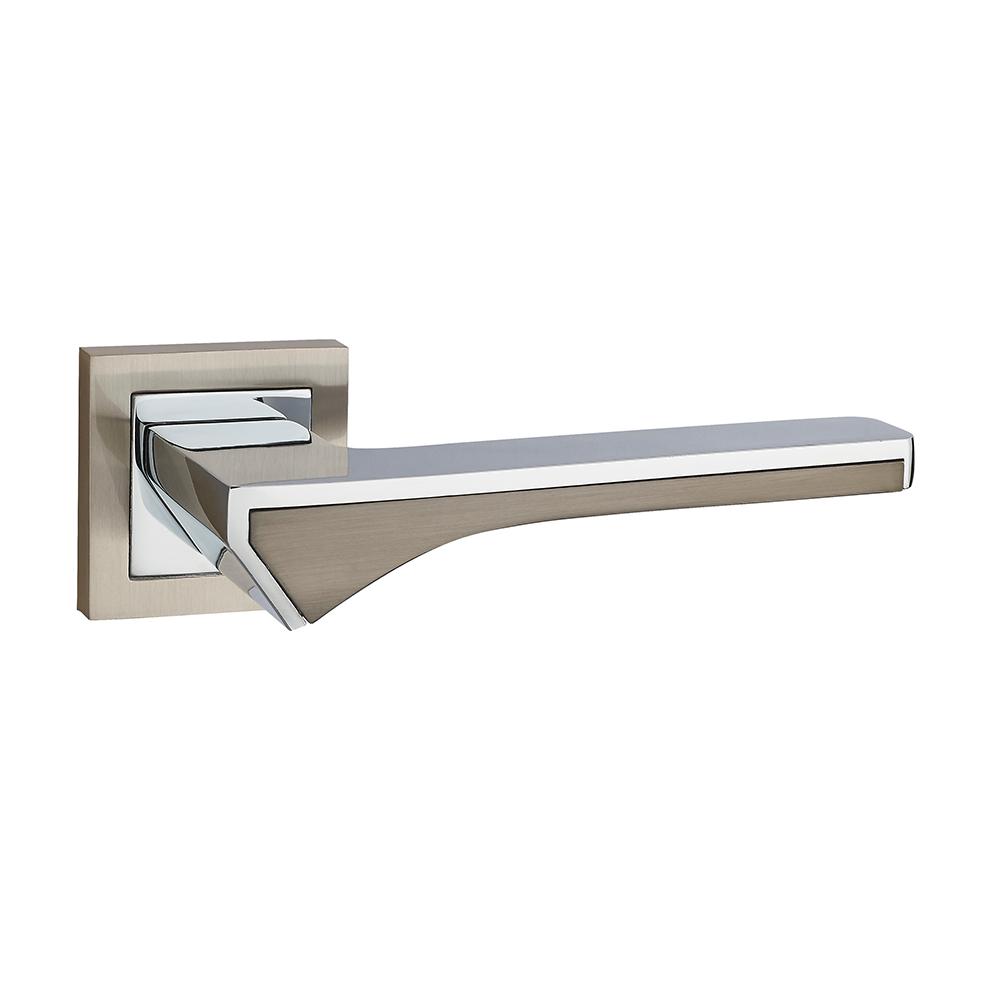 '748' model handle in reverse graphite zamak with square rose for doors