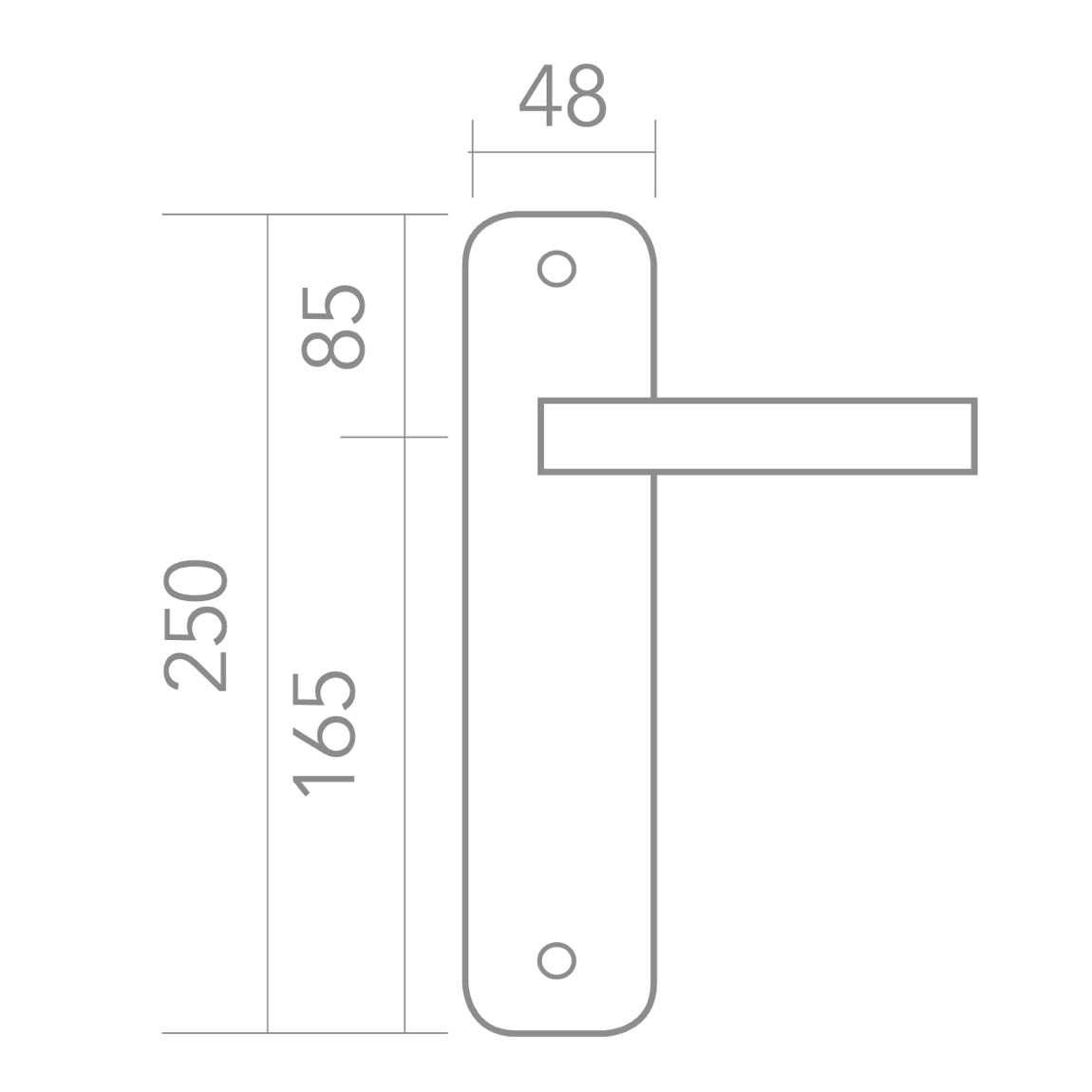 '110' model zamak door handle with oval plate in satin nickel finish
