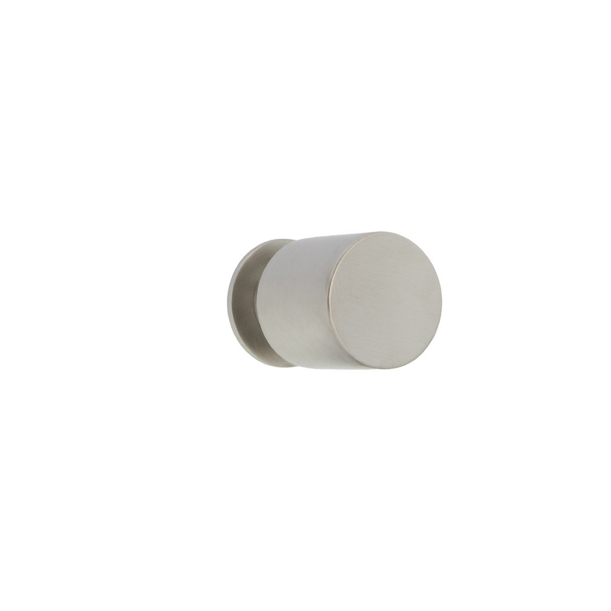 Cylindrical stainless steel knob with neck for furniture and cabinets
