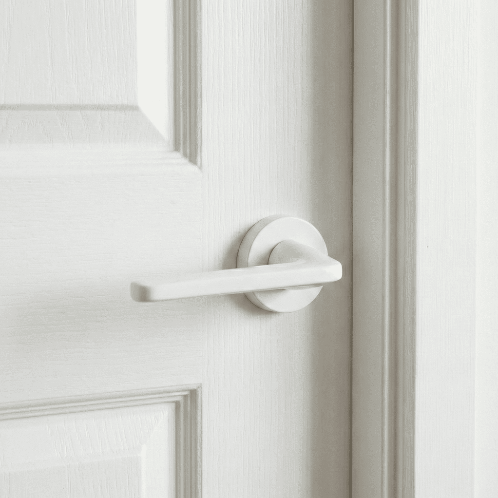 White RS-310 aluminum round rosette door handle