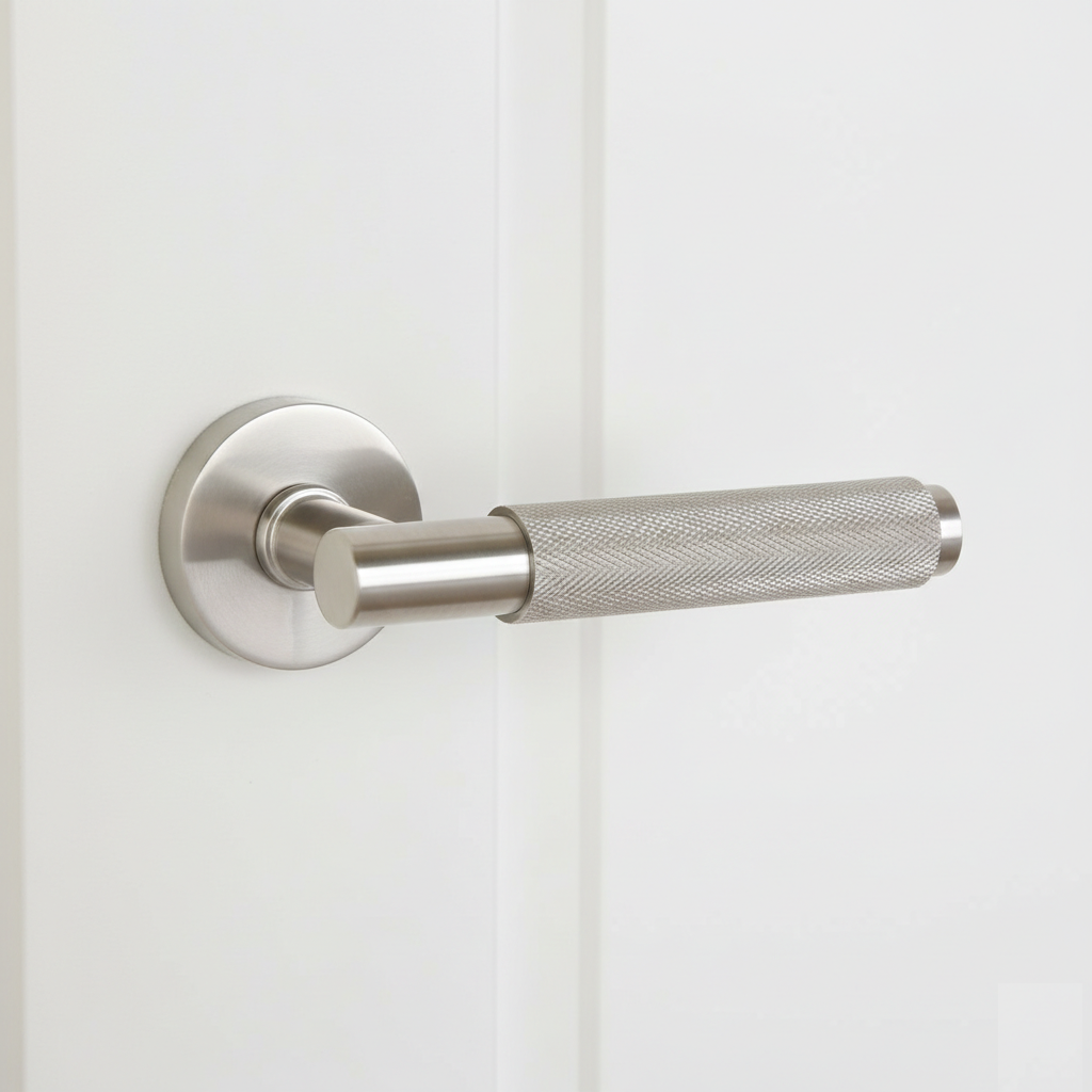 Round rosette handle in satin nickel Zamak RS-510