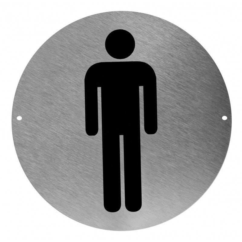 Stainless steel men's restroom sign