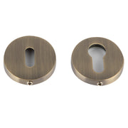 Runde Oval- und Birnen-Schlüsselrosette aus Zamak in mattem Leder-Finish, ø52 mm für Türen
