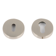 Runde Oval- und Birnen-Schlüsselrosette aus Zamak in satiniertem Nickel, 52 mm, für Türen