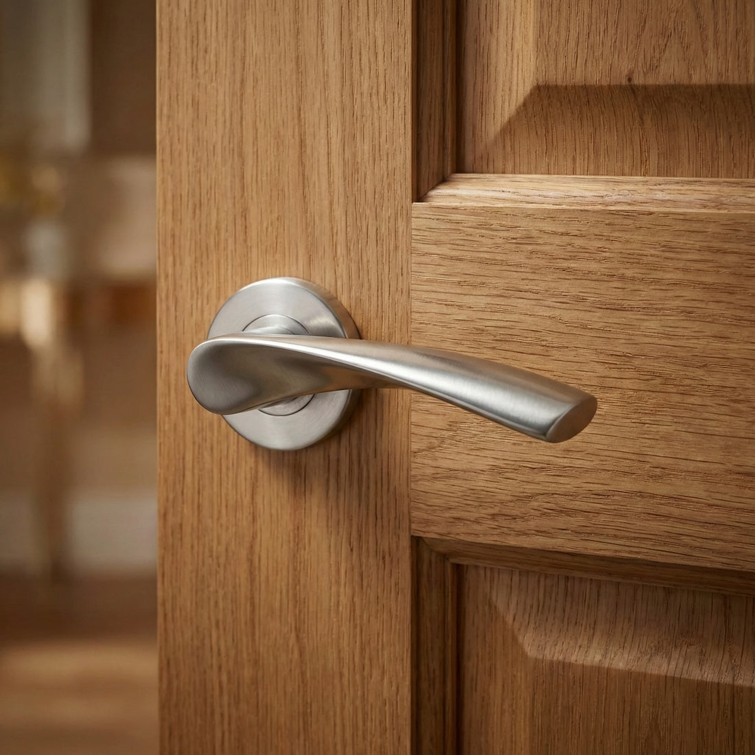 '2015' OLA model door handle with round stainless steel rosette