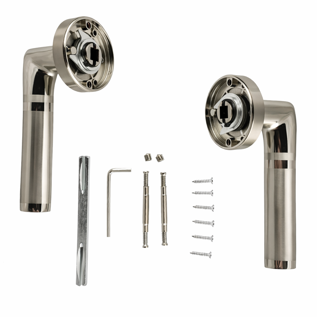 Béquille Dana avec rosace ronde en aluminium pour portes