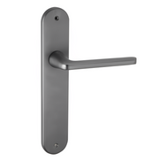 Poignée de porte en aluminium avec plaque ovale 250x48 mm finition graphite pour portes intérieures