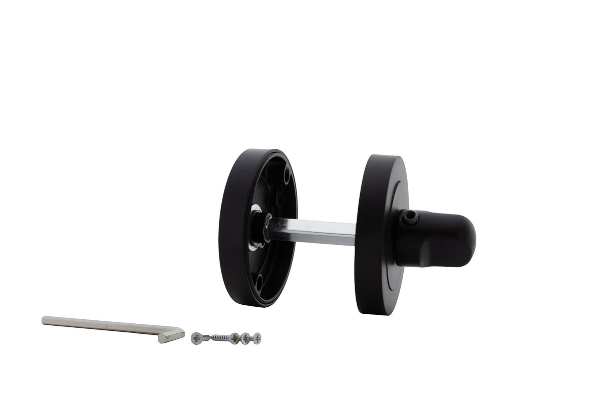 Zamak-WC-Verriegelung mit runder Rosette 50mm in Schwarz