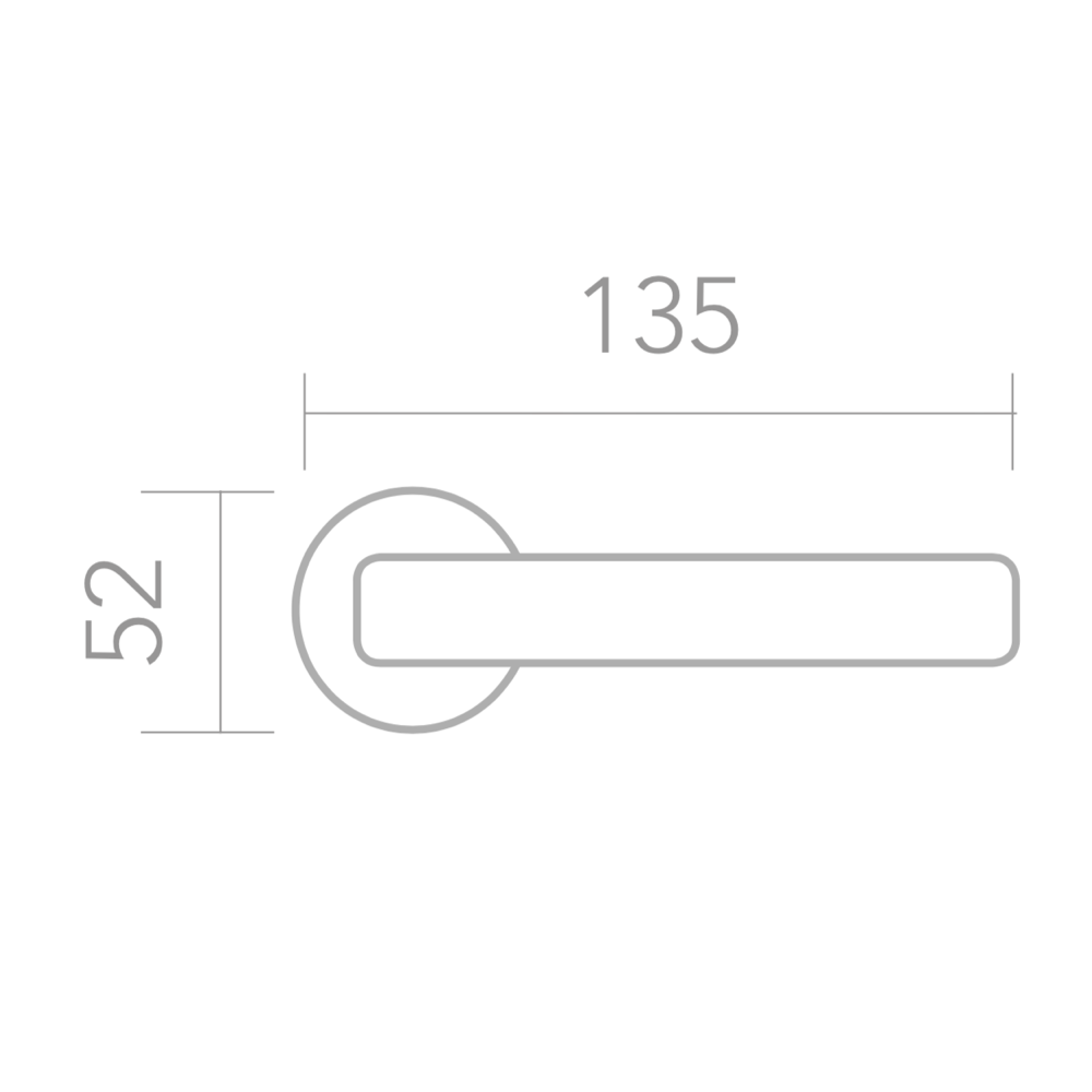 Model 1027 aluminum handle with round rose in black finish for doors