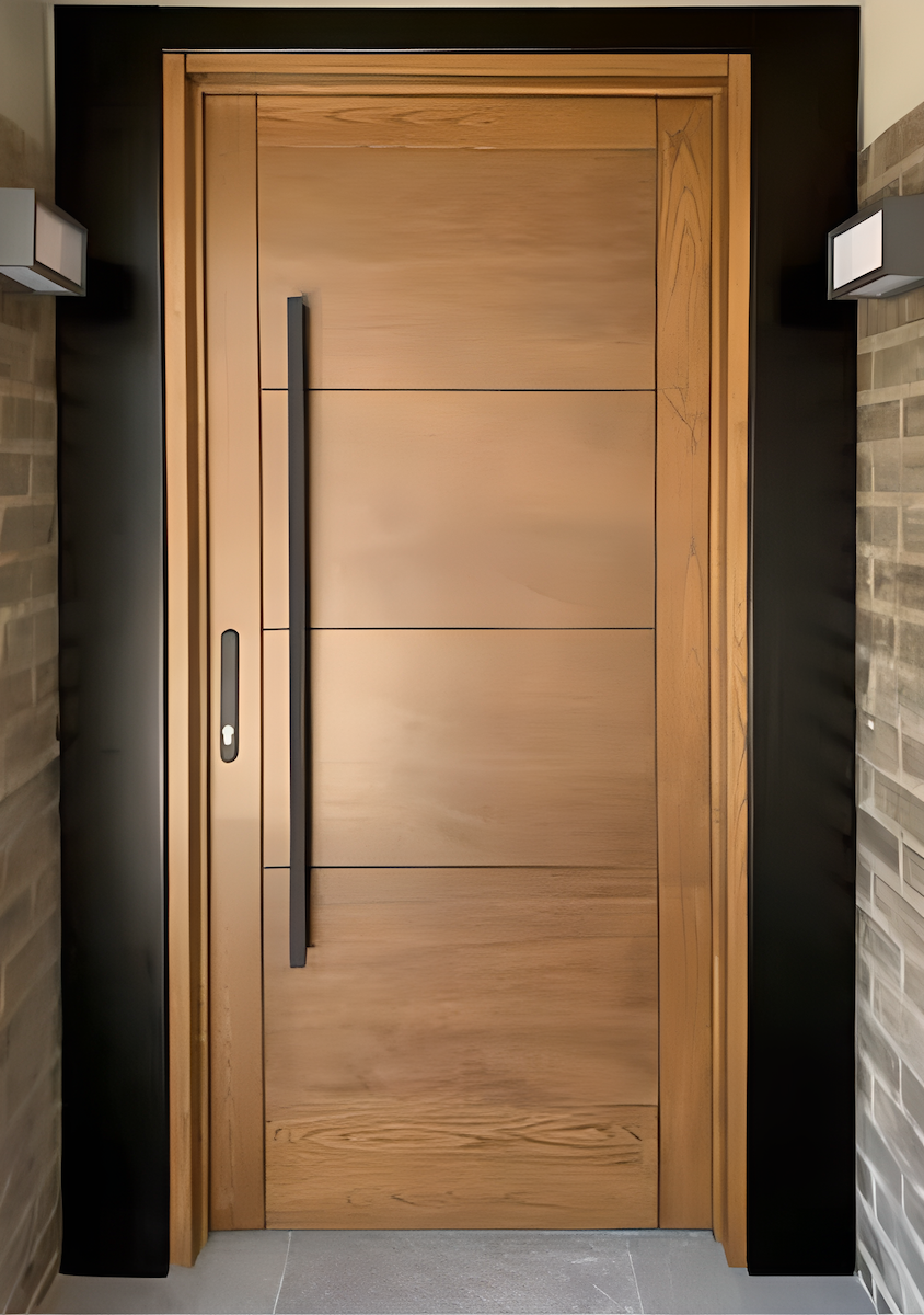 Bâton de maréchal carré 25x25mm entraxe 400mm et hauteur 600mm en inox noir sans rosace pour portes d'entrée