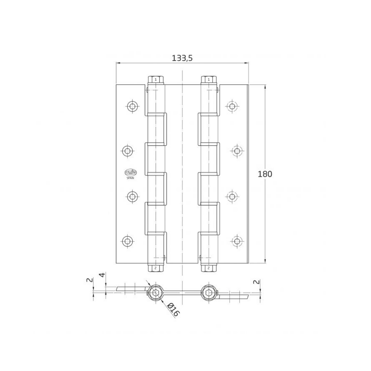 Charnière double action à fermeture automatique pour portes battantes