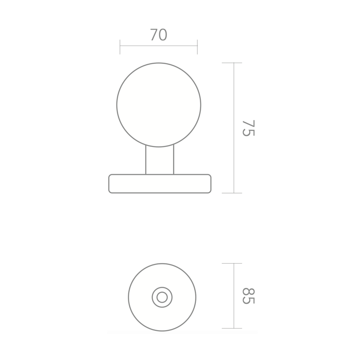 Bouton de porte rond en laiton, finition nickel satiné, pour portes d'entrée