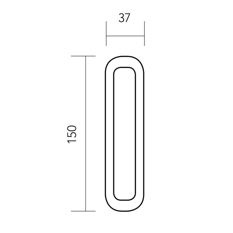 Ovaler Griffmulde Modell T aus Zamak, satiniertem Nickel
