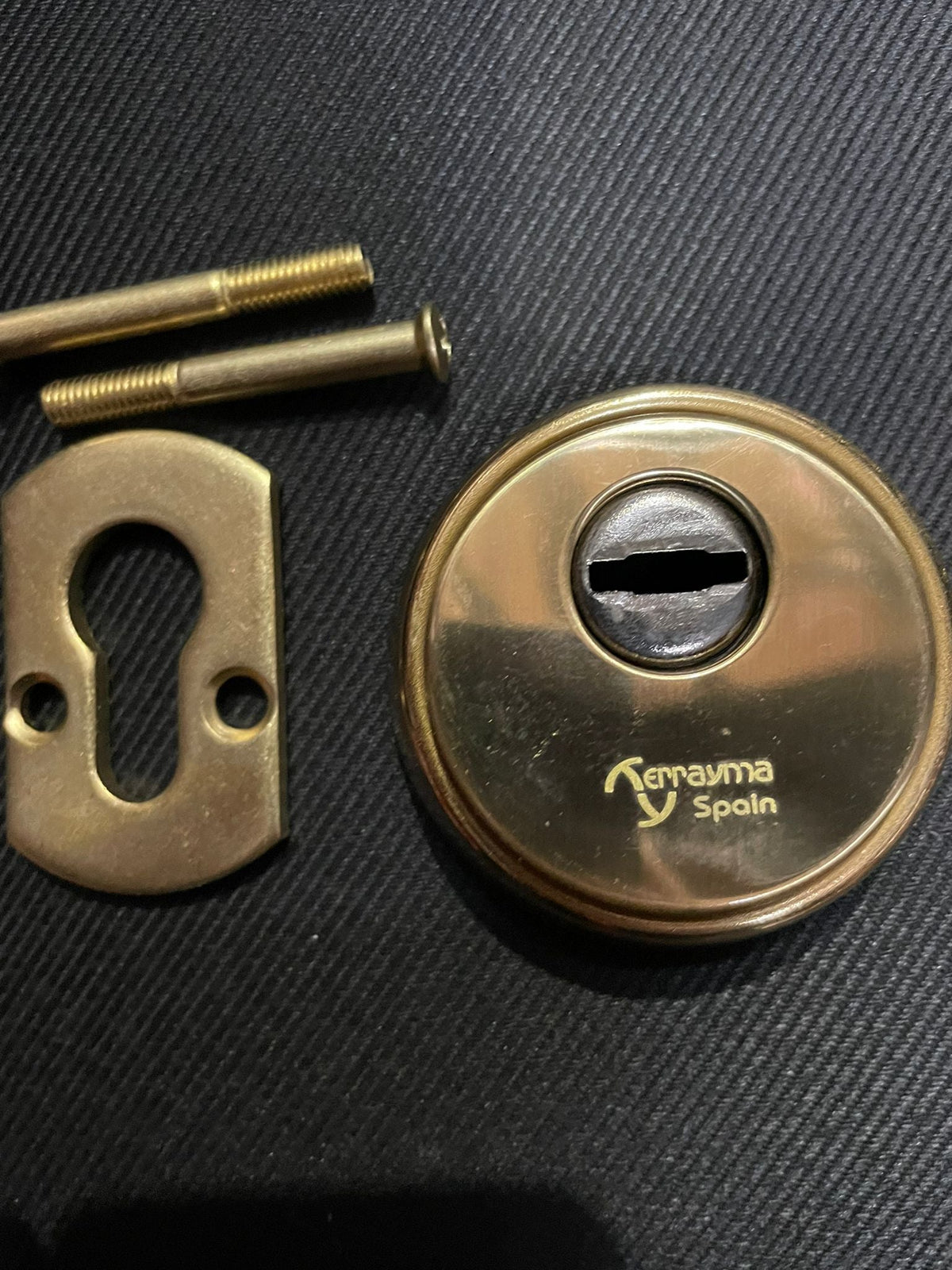 Sicherheitsbeschlag aus glänzend goldenem Stahl für Europrofil-Schließzylinder