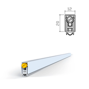 Joint de porte automatique à guillotine en aluminium et caoutchouc 12x20 mm et 1000 mm pour portes en bois