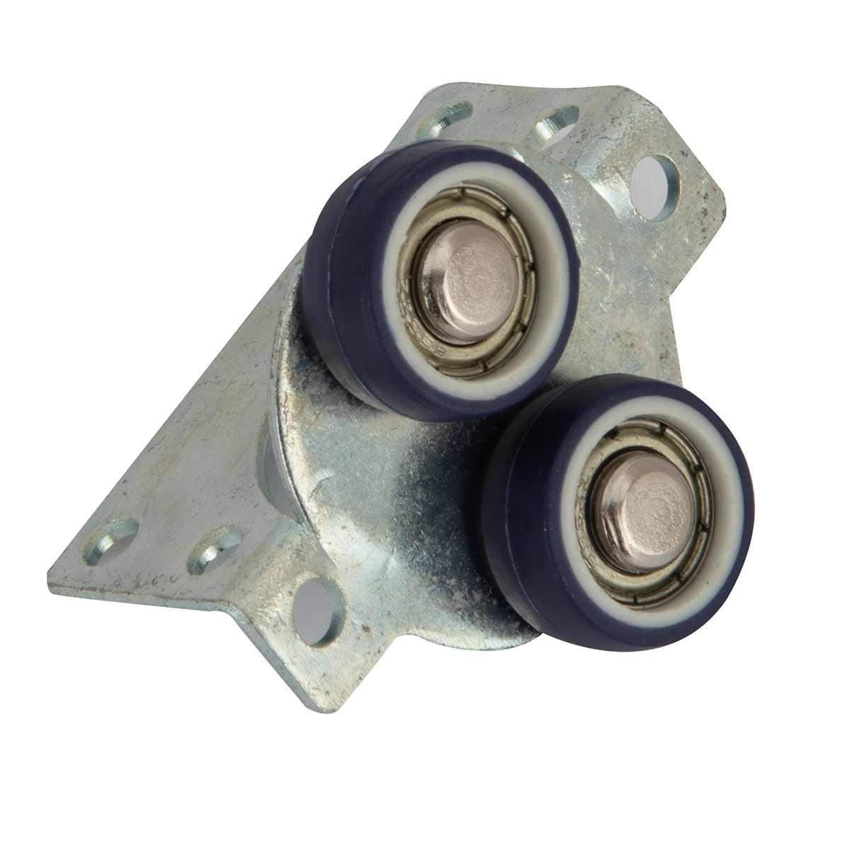 Rueda superior doble de acero y goma para puerta corredera de armario