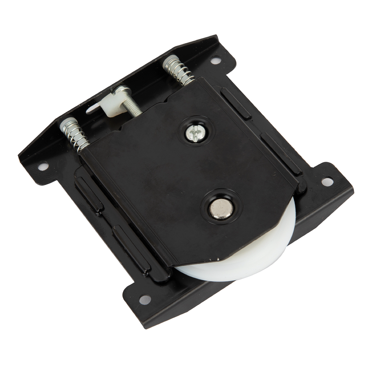 Rueda inferior regulable para puerta corredera de armario en acero negro hasta 70 kg