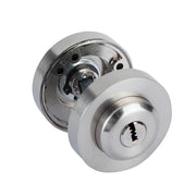 Runder Knaufzylinder zum Verriegeln von Türen mit Schlüssel in satiniertem Nickel-Finish