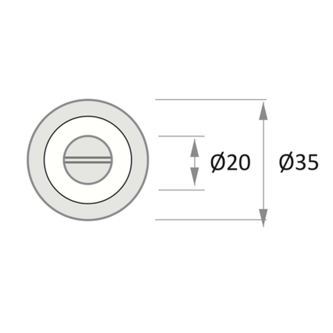 Condena de 35mm de diámetro en acabado dorado satinado para puertas (HD)